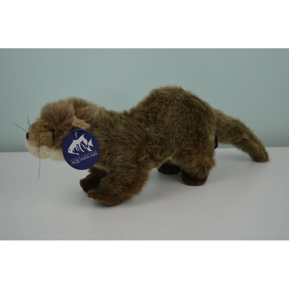 North Carolina Aquariums River Otter Plush Stuffed Animal Fiesta Brown Off White